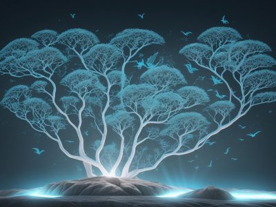 Representação visual da cibercultura e transformação digital, com pessoas conectadas em um ambiente de aprendizado e troca de informações.