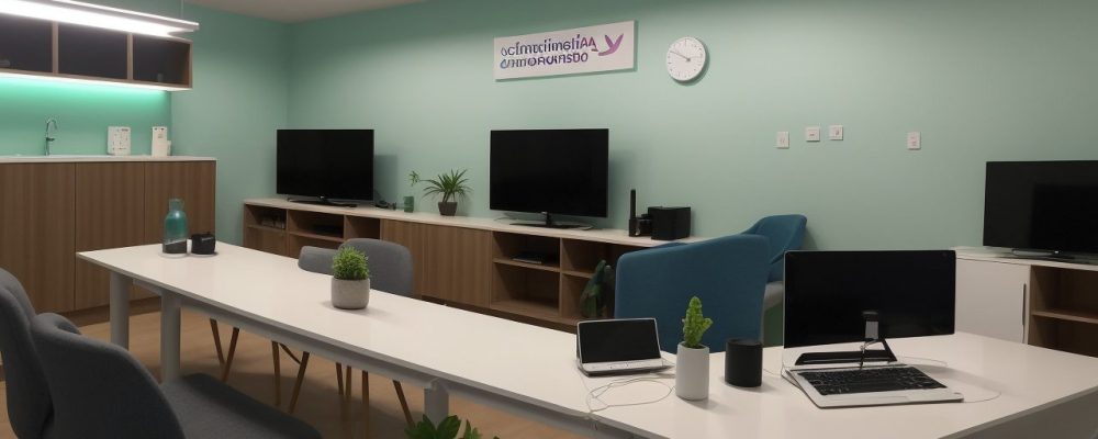 Imagem ilustrando a cidadania digital, com servidores públicos interagindo com ferramentas digitais para oferecer serviços e melhorar a transparência.