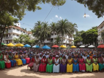 Ilustração de cidadãos interagindo, representando os direitos e deveres do cidadão na cidadania brasileira, com foco na participação social.