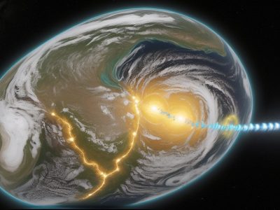 Imagem representando ciências da natureza com elementos de biologia, química e física, ideal para cursos online e educação.