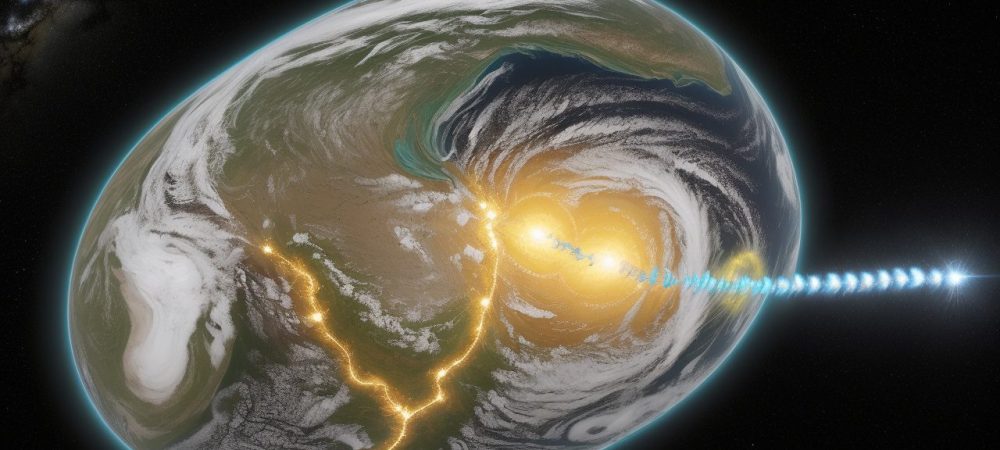 Imagem representando ciências da natureza com elementos de biologia, química e física, ideal para cursos online e educação.