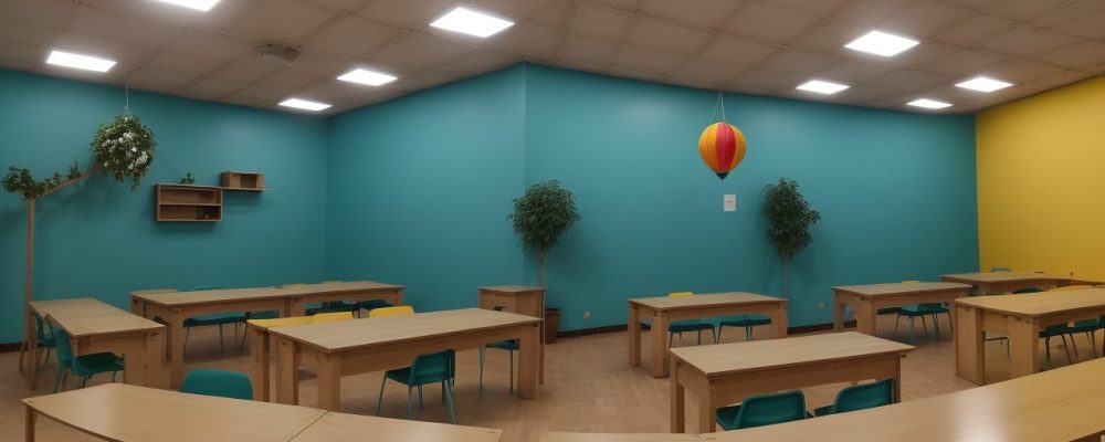 Professor ensinando ciências da natureza em sala de aula, utilizando experimentos e recursos visuais para engajar os alunos.