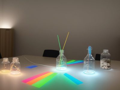 Alunos envolvidos em um experimento prático de ciências da natureza em sala de aula, demonstrando aprendizado ativo e engajamento.