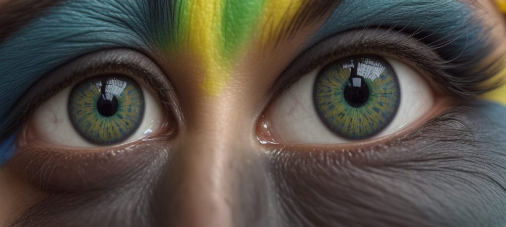 Imagem representando classes gramaticais e interpretação de textos, com livros abertos e símbolos de gramática.