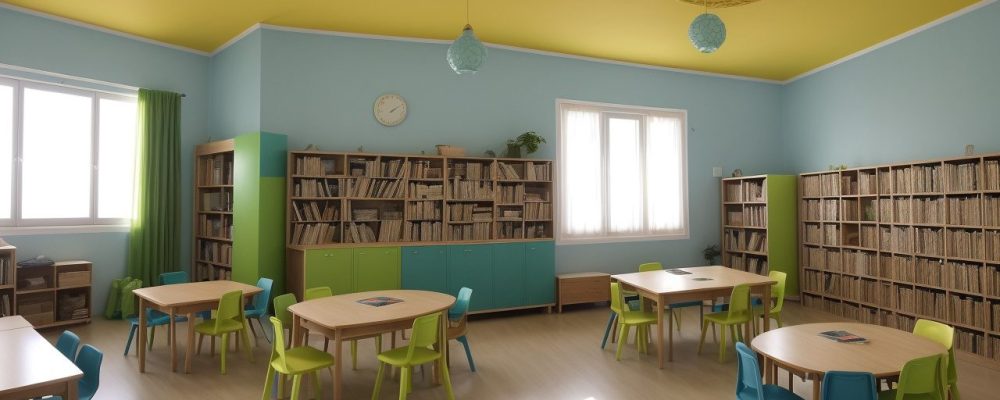 Ambiente educativo com alunos colaborando e utilizando estratégias para dificuldades de aprendizagem.