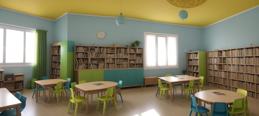 Ambiente educativo com alunos colaborando e utilizando estratégias para dificuldades de aprendizagem.