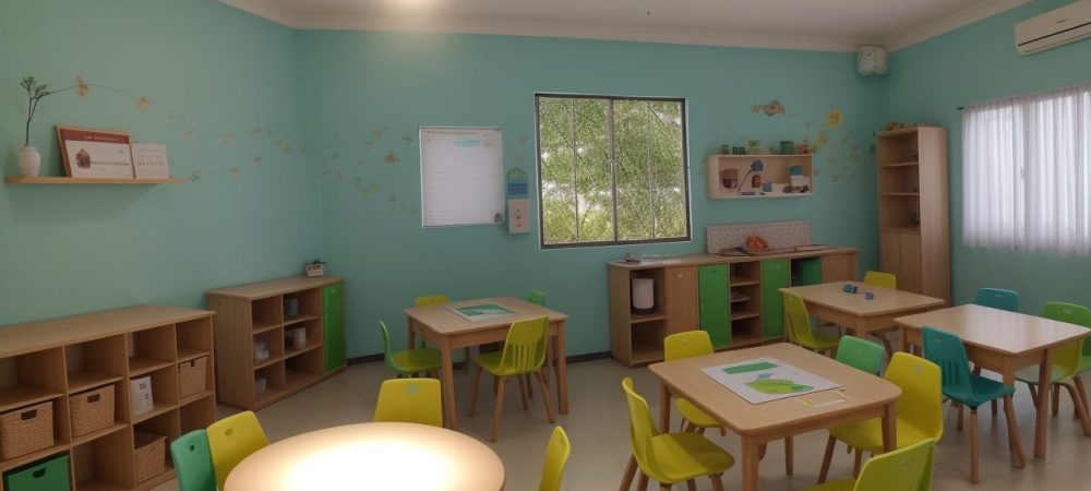 Crianças em sala de aula utilizando atividades interativas para dificuldades de aprendizagem