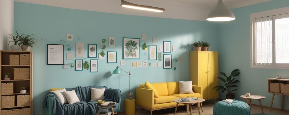 Sala de aula moderna com alunos envolvidos em atividades de aprendizado, destacando dificuldades de aprendizagem.