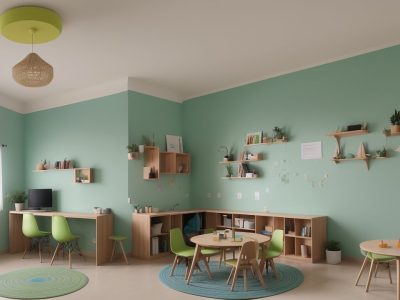 Ambiente de aprendizado inclusivo com alunos utilizando ferramentas educativas para enfrentar dificuldades de aprendizagem