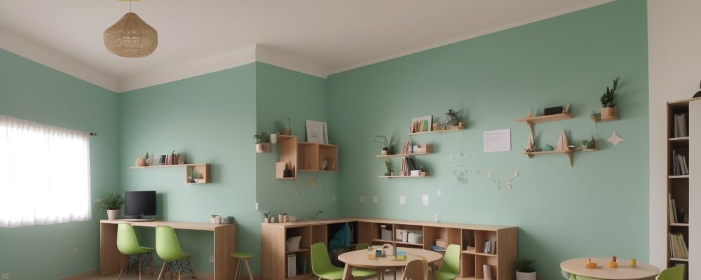 Ambiente de aprendizado inclusivo com alunos utilizando ferramentas educativas para enfrentar dificuldades de aprendizagem