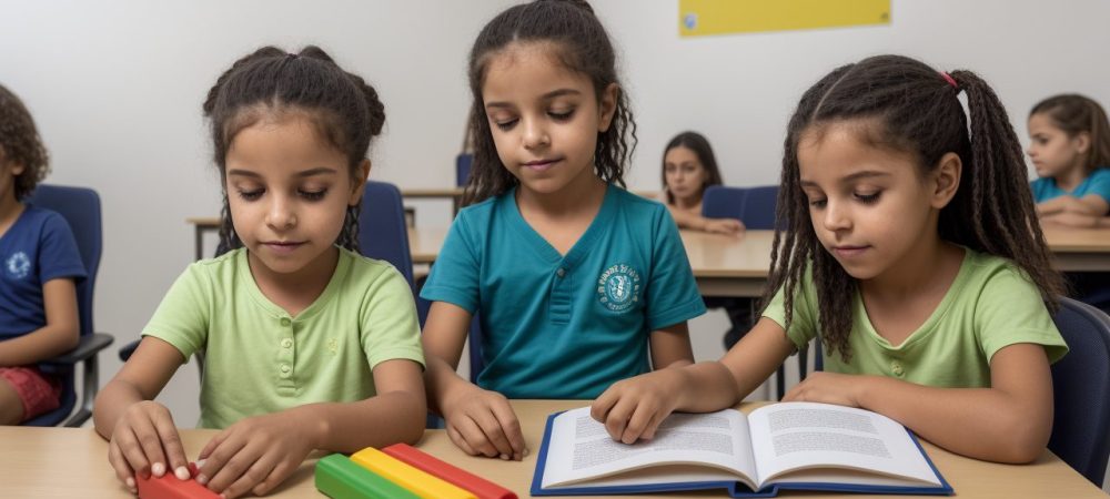 Profissional de saúde auxiliando criança, em um ambiente acolhedor, representando o curso sobre autismo e os transtornos invasivos do desenvolvimento