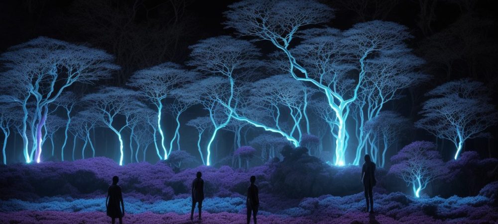 Imagem mostrando sintomas da esquizofrenia representados em um cérebro estilizado, com foco em alucinações e delírios.