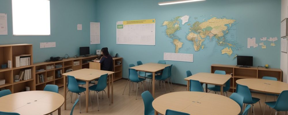 Educadores e alunos colaborando em estratégia inclusiva para dificuldades de aprendizagem