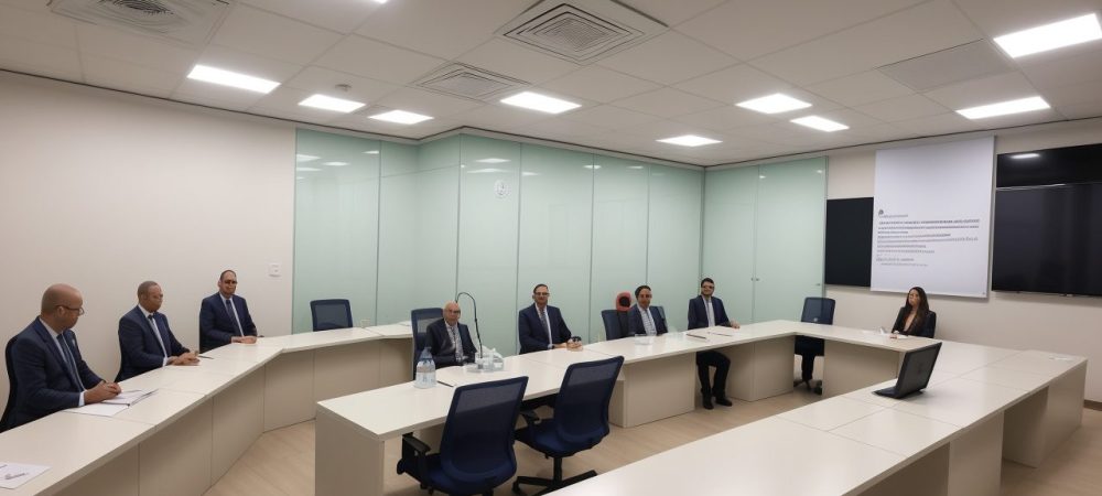 Servidores públicos em treinamento de comunicação, com foco em comunicação efetiva e aprimoramento profissional