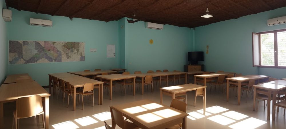 Ilustração de professor utilizando comunicação eficaz em sala de aula para engajar alunos