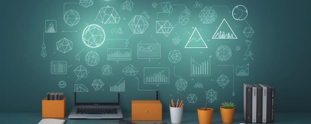 Ilustração de uma equipe colaborando em torno de um gráfico, representando a comunicação empresarial e o alcance de metas