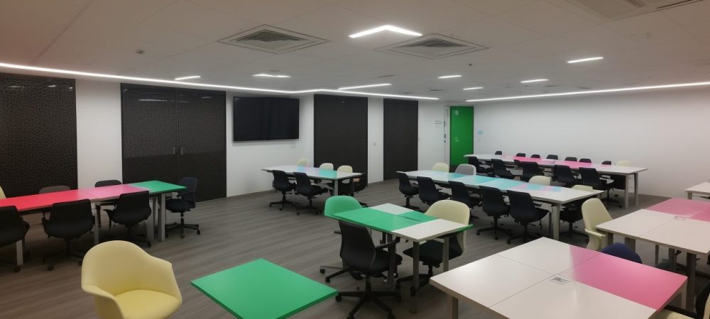 Profissionais de comunicação em um ambiente de trabalho colaborativo, com foco em comunicação empresarial e engajamento.