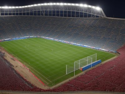 Imagem mostrando a comunicação esportiva em ação, com atletas, fãs e mídia interagindo para construir uma conexão forte e engajadora.