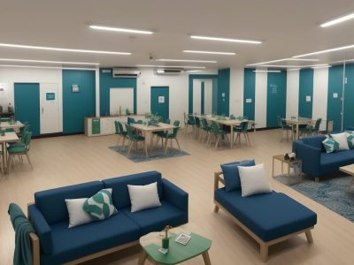 Imagem de um time de atletas reunidos, discutindo estratégias de comunicação esportiva, com foco em jornalismo e marketing.