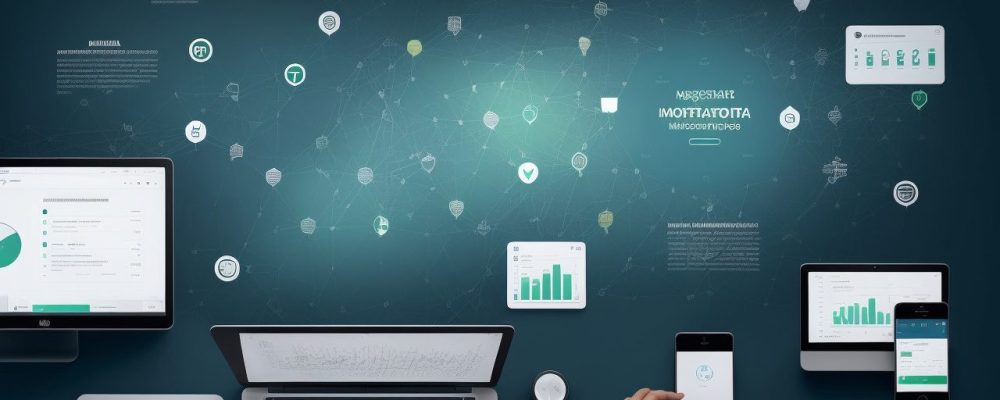 Ilustração de uma equipe reunida, celebrando o sucesso da comunicação interna, com gráficos de engajamento e canais de comunicação visíveis.