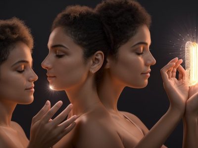 Imagem representando conscientização sobre câncer de mama, com foco em mastologia e métodos de prevenção.