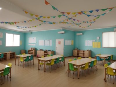 Crianças em atividades educativas explorando e construindo conhecimento em sala de aula, com foco em aprendizagem na educação infantil.