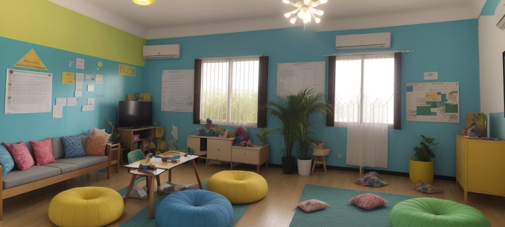 Crianças interagindo em sala de aula com atividades lúdicas para construção do conhecimento