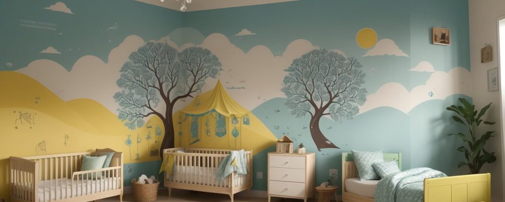 Crianças ouvindo e interagindo com um contador de histórias em sala de aula, com elementos visuais que representam a magia da contação de histórias na educação infantil.