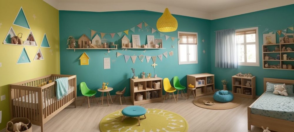 Crianças ouvindo a contação de histórias em sala de aula, com livros ilustrados e recursos visuais, demonstrando a importância da contação de histórias infantil.