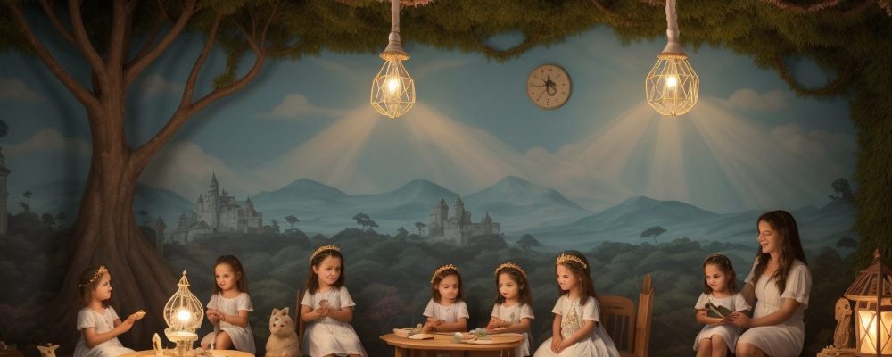 Crianças ouvindo a contação de histórias em sala de aula, com foco no desenvolvimento da criatividade e imaginação.