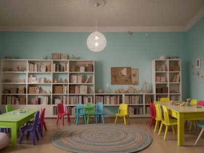 Crianças ouvindo atentas a um contador de histórias em um ambiente acolhedor, com foco na literatura infantil.