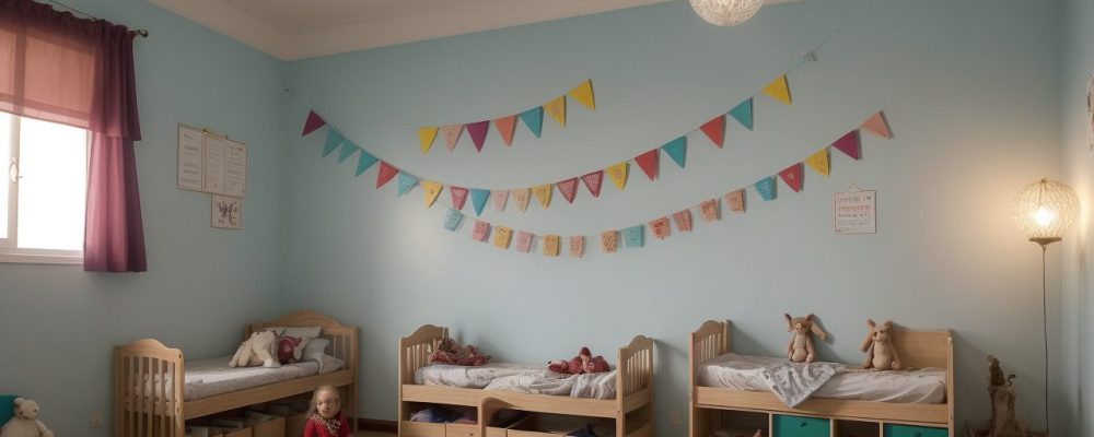 Crianças ouvindo e interagindo com uma contadora de histórias, em um ambiente colorido e acolhedor, representando o poder da contação de histórias na educação infantil.