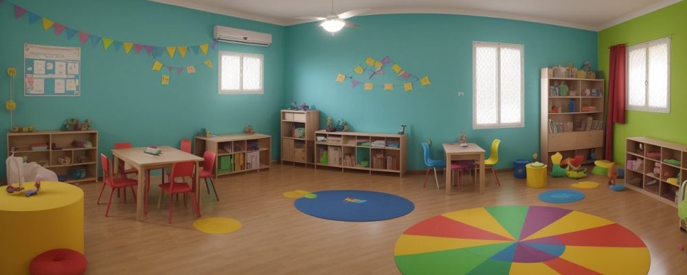 Educadora contando histórias para crianças em sala de aula, utilizando técnicas de contação para engajamento e aprendizado.