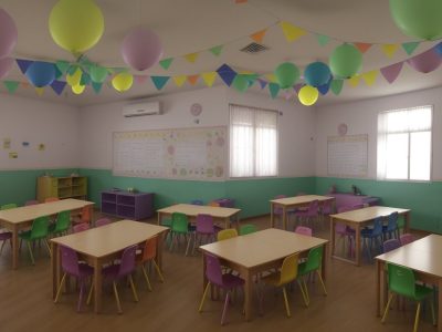 Crianças encantadas ouvindo uma contação de histórias na educação infantil, com elementos visuais e interação