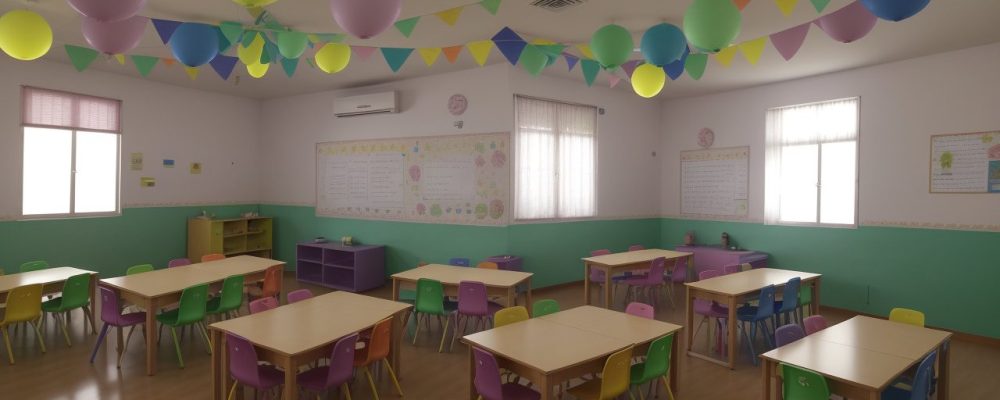 Crianças encantadas ouvindo uma contação de histórias na educação infantil, com elementos visuais e interação