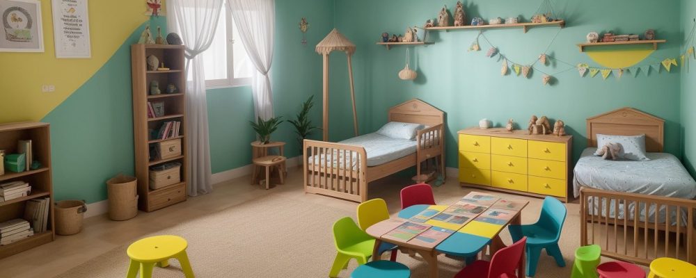 Crianças ouvindo contação de histórias em sala de aula, com materiais visuais para aprendizado divertido e eficaz.