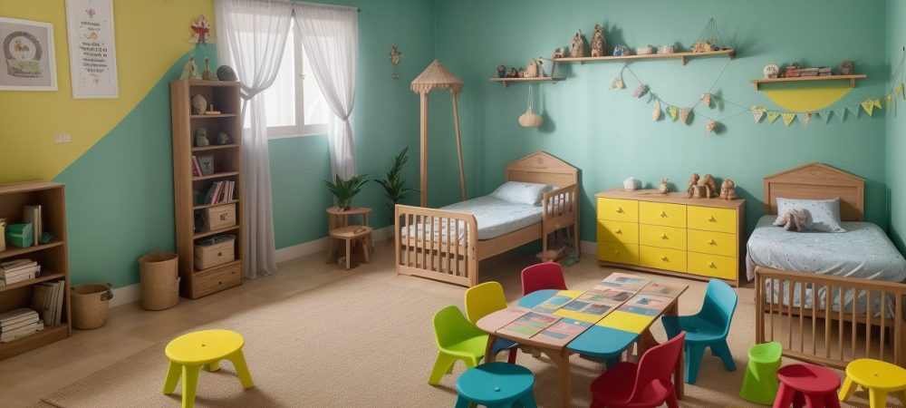 Crianças ouvindo contação de histórias em sala de aula, com materiais visuais para aprendizado divertido e eficaz.