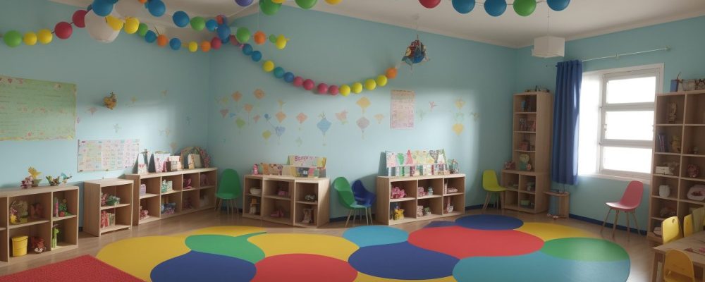 Crianças e educadora em um ambiente de contação de histórias, usando fantoches e recursos visuais para aprendizado lúdico na educação infantil