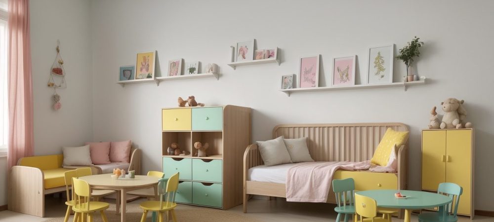 Crianças atentas em sala de aula durante atividade de contação de histórias, com fantoches e elementos visuais