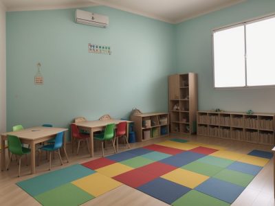 Crianças reunidas em círculo ouvindo uma contação de histórias com fantoches, promovendo a imaginação e o aprendizado