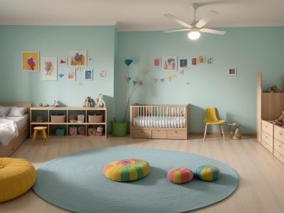 Crianças e educadora envolvidas em contação de histórias na educação infantil, com elementos visuais que estimulam a imaginação.