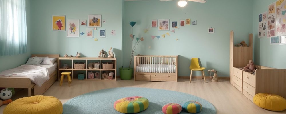 Crianças e educadora envolvidas em contação de histórias na educação infantil, com elementos visuais que estimulam a imaginação.