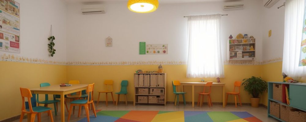 Crianças em sala de aula, ouvindo contação de histórias com recursos visuais e demonstrando entusiasmo e aprendizado