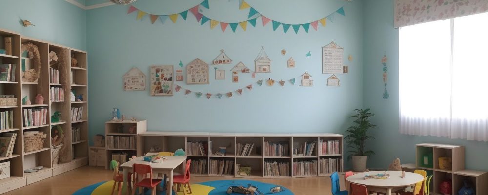 Crianças felizes em roda de leitura, ouvindo atentas a contação de histórias na educação infantil, com livros coloridos e ambiente acolhedor.