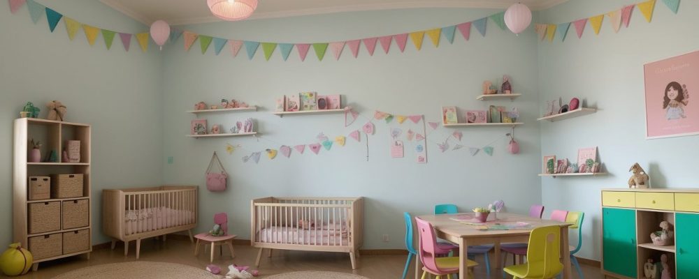 Crianças em roda, ouvindo uma contadora de histórias com fantoches, em um ambiente acolhedor e educativo, estimulando a criatividade.