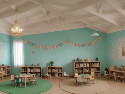 Crianças e professora em sala de aula, utilizando contação de histórias como ferramenta de aprendizado e desenvolvimento infantil.