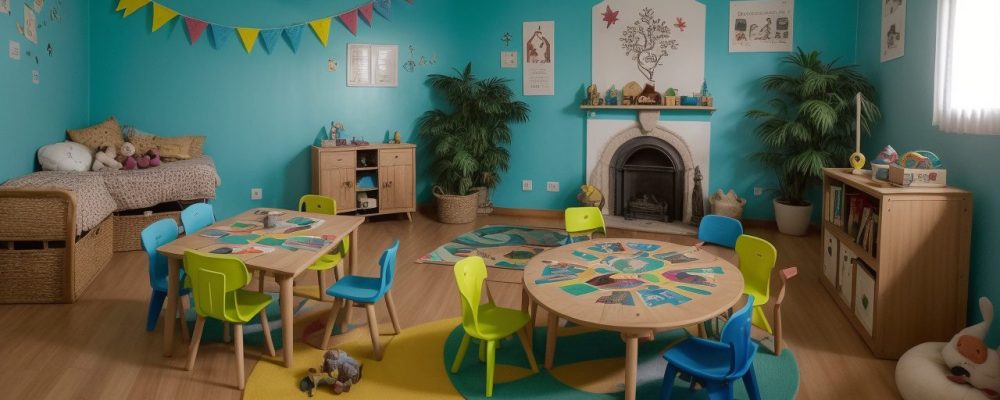 Crianças em sala de aula, ouvindo a contação de histórias com fantoches, estimulando a imaginação e criatividade na educação infantil