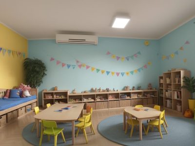 Crianças e educadora em um ambiente lúdico de contação de histórias, destacando o curso online e aprendizado