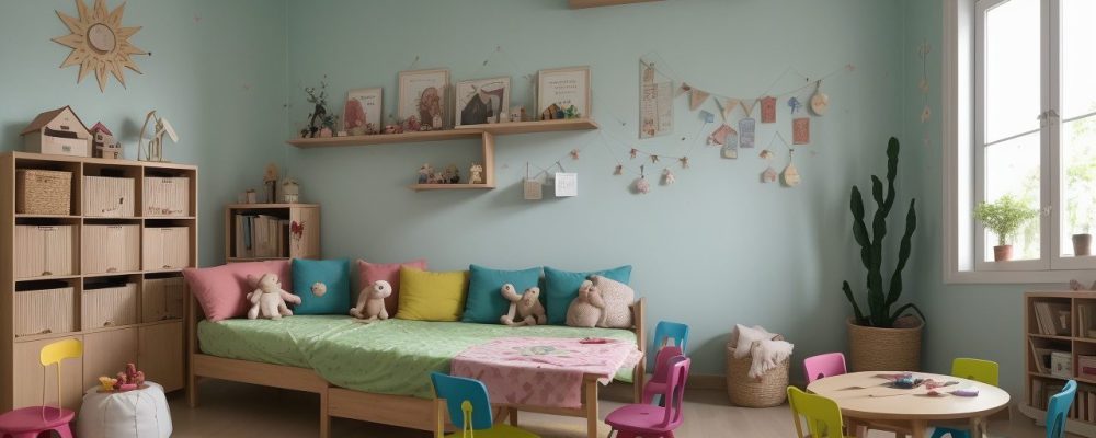 Crianças ouvindo histórias em sala de aula, com professor utilizando recursos e técnicas de contação de histórias.