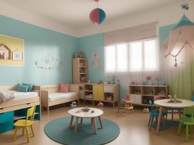 Crianças ouvindo uma contadora de histórias, com fantoches e livros ilustrados, estimulando a imaginação e o desenvolvimento da linguagem na educação infantil.